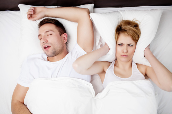 Man Snoring Woman can't sleep